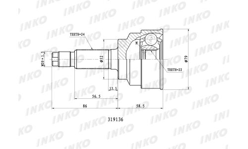 ШРУС INKO, внешний, арт. 319136