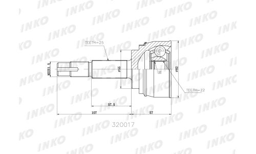 ШРУС INKO, внешний, арт. 320017