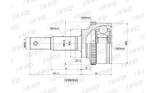 ШРУС INKO, внешний, арт. 320029A2