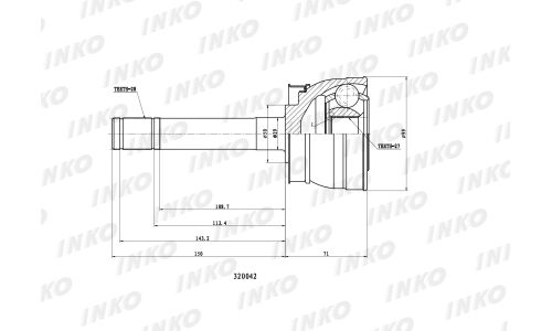 ШРУС INKO, внешний, арт. 320042