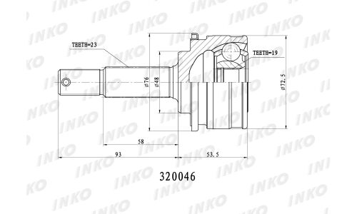 ШРУС INKO, внешний, арт. 320046