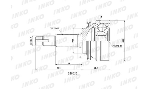 ШРУС INKO, внешний, арт. 320050