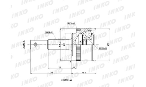 ШРУС INKO, внешний, арт. 320057A2
