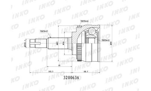 ШРУС INKO, внешний, арт. 320063A