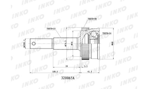 ШРУС INKO, внешний, арт. 320065A