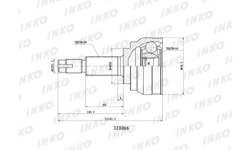 ШРУС INKO, внешний, арт. 320066