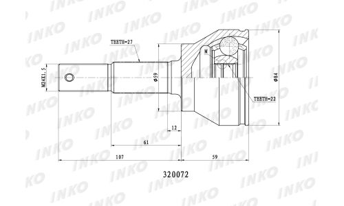 ШРУС INKO, внешний, арт. 320072