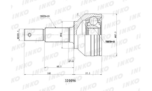 ШРУС INKO, внешний, арт. 320096