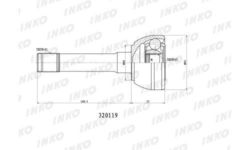 ШРУС INKO, внешний, арт. 320119