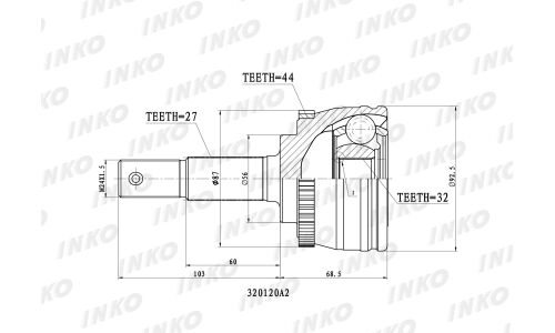 ШРУС INKO, внешний, арт. 320120A2