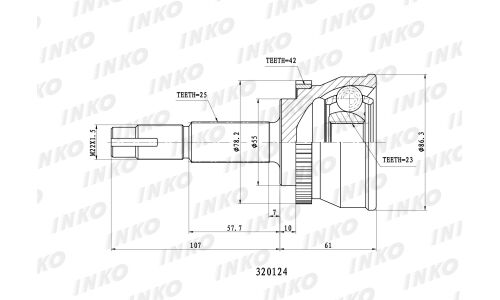 ШРУС INKO, внешний, арт. 320124