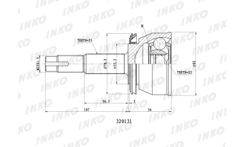ШРУС INKO внешний, арт. 320131