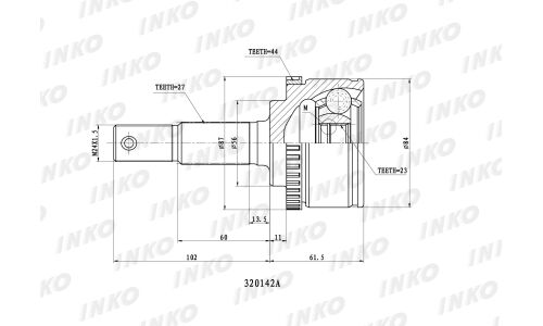 ШРУС INKO, внешний, арт. 320142A