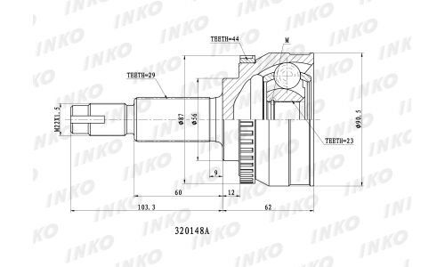 ШРУС INKO, внешний, арт. 320148A