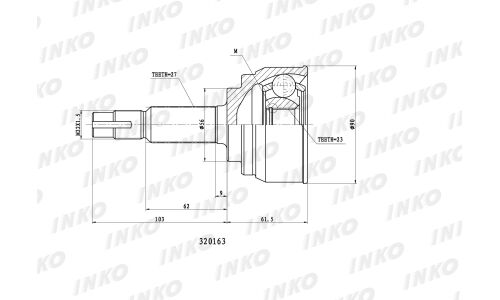 ШРУС INKO, внешний, арт. 320163
