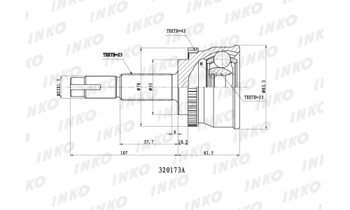 ШРУС INKO, внешний, арт. 320173A