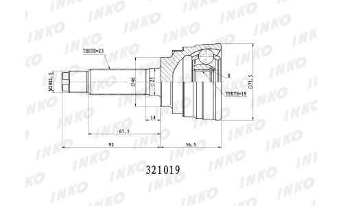 ШРУС INKO, внешний, арт. 321019