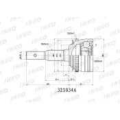 ШРУС INKO, передний, наружный, с ABS, 33x29мм, арт. 321034A