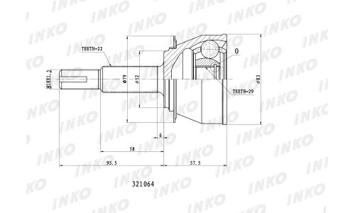 ШРУС INKO, внешний, арт. 321064
