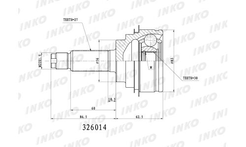 ШРУС INKO, внешний, арт. 326014