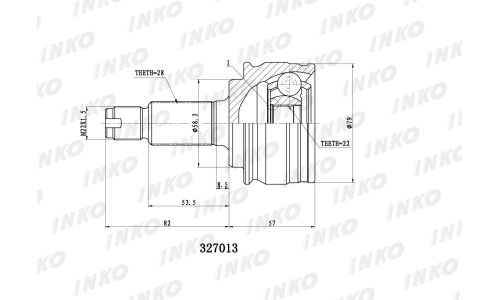 ШРУС INKO, внешний, арт. 327013