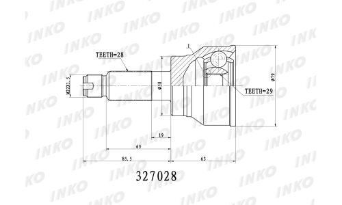 ШРУС INKO, внешний, арт. 327028