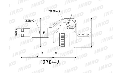 ШРУС INKO, внешний, арт. 327044A