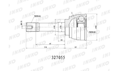 ШРУС INKO внешний, арт. 327055