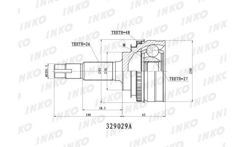 ШРУС INKO, внешний, арт. 329029A