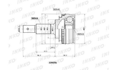 ШРУС INKO, внешний, арт. 329059A
