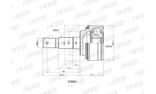 ШРУС INKO, внешний, арт. 329064