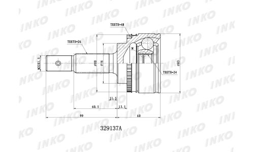 ШРУС INKO внешний, арт. 329137A