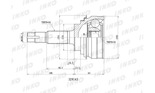 ШРУС INKO, внешний, арт. 329143