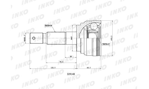 ШРУС INKO, внешний, арт. 329148