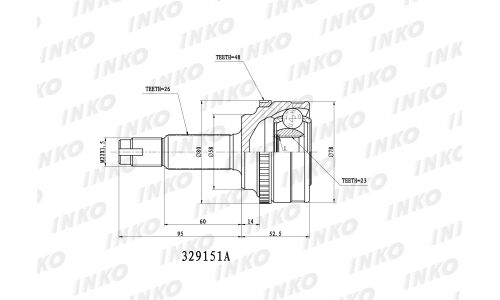 ШРУС INKO, внешний, арт. 329151A