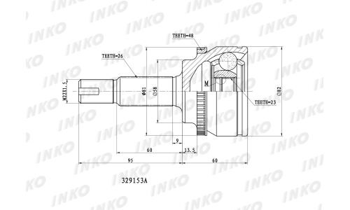 ШРУС INKO, внешний, арт. 329153A