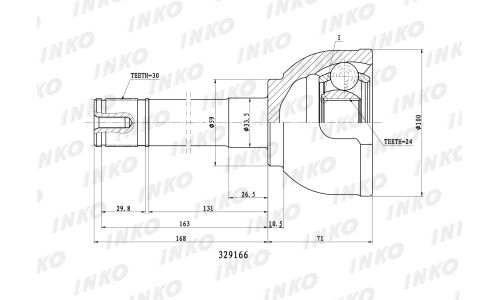 ШРУС INKO, внешний, арт. 329166