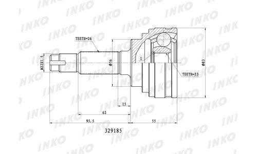 ШРУС INKO, внешний, арт. 329185