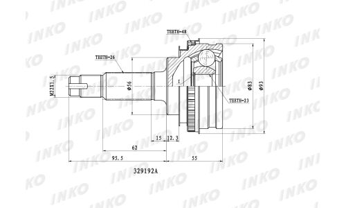 ШРУС INKO, внешний, арт. 329192A