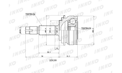 ШРУС INKO, внешний, арт. 329199