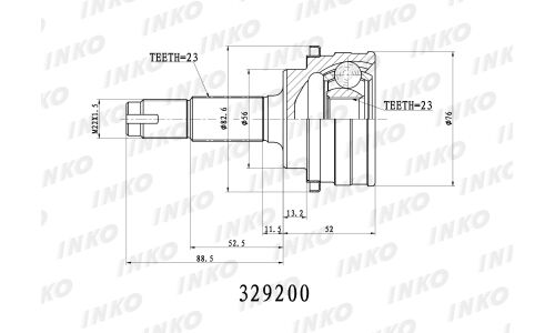 ШРУС INKO, внешний, арт. 329200