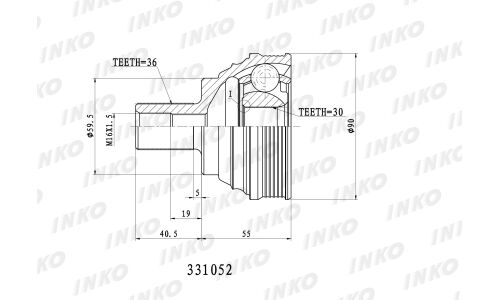ШРУС INKO, внешний, арт. 331052