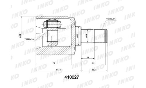 ШРУС INKO, внутренний, арт. 410027