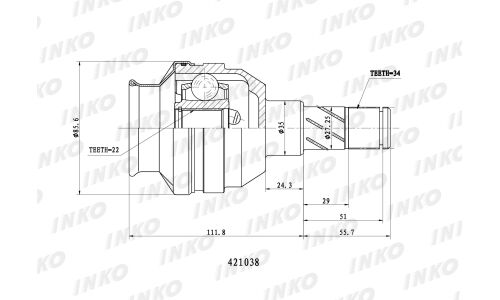 ШРУС INKO внутренний, арт. 421038