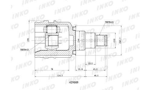 ШРУС INKO, внутренний, арт. 429009