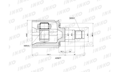 ШРУС INKO, внутренний, арт. 429077