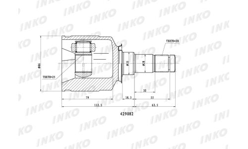ШРУС INKO, внутренний, арт. 429082