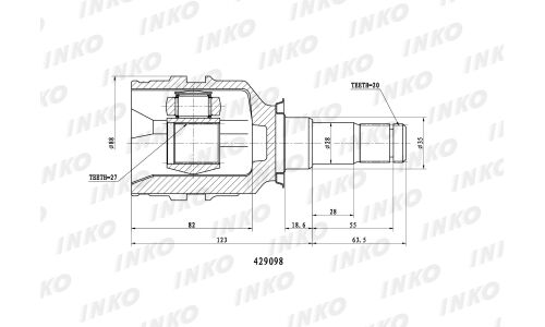 ШРУС INKO, внутренний, арт. 429098
