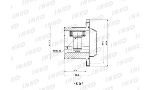 ШРУС INKO, внутренний, арт. 431067
