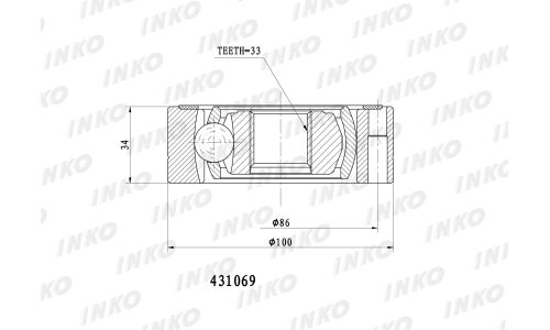 ШРУС INKO, внутренний, арт. 431069